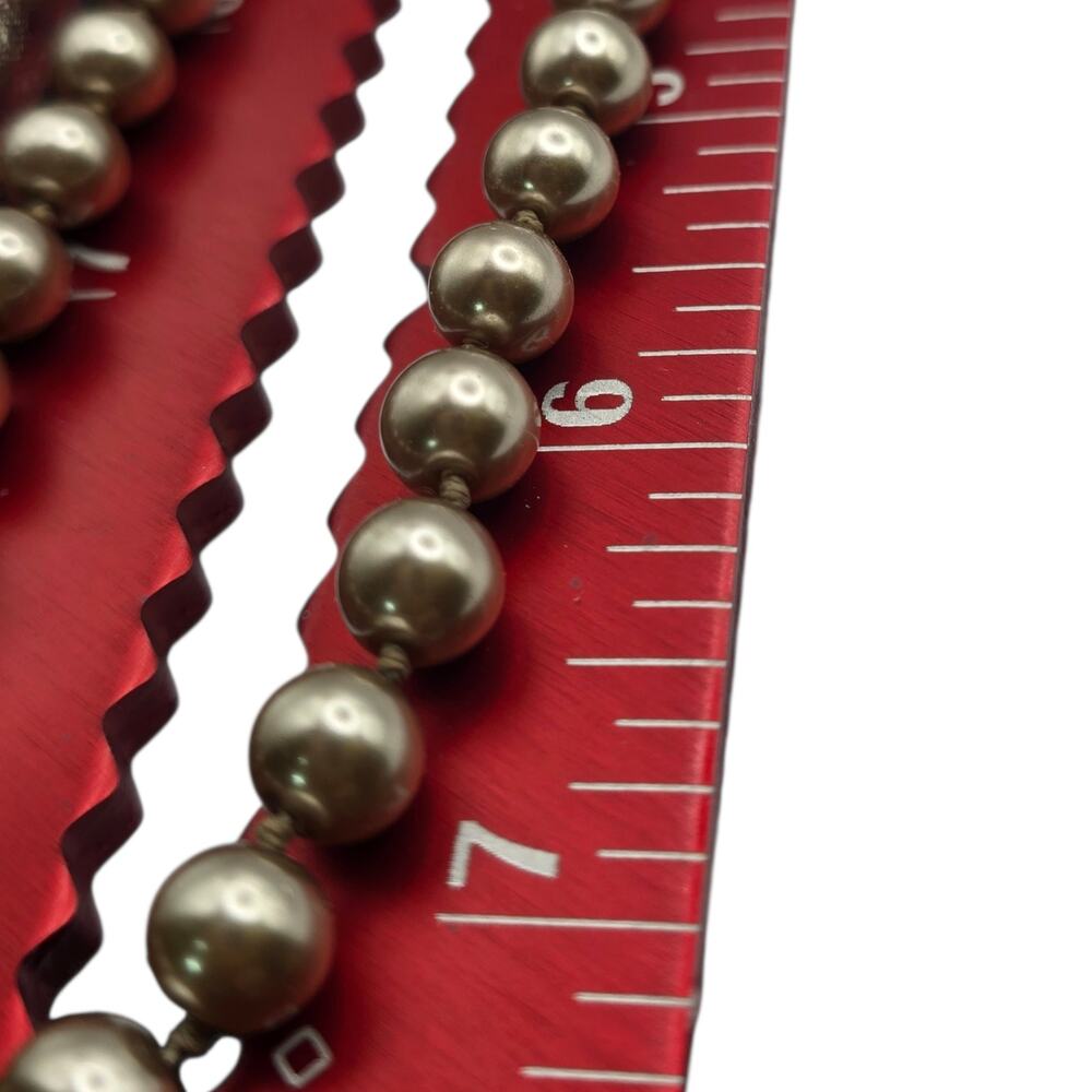 Necklace Golden Brown Beaded 8mm Choker Hook Clasp 14" Single Strand SKU2919 - Picture 3 of 8